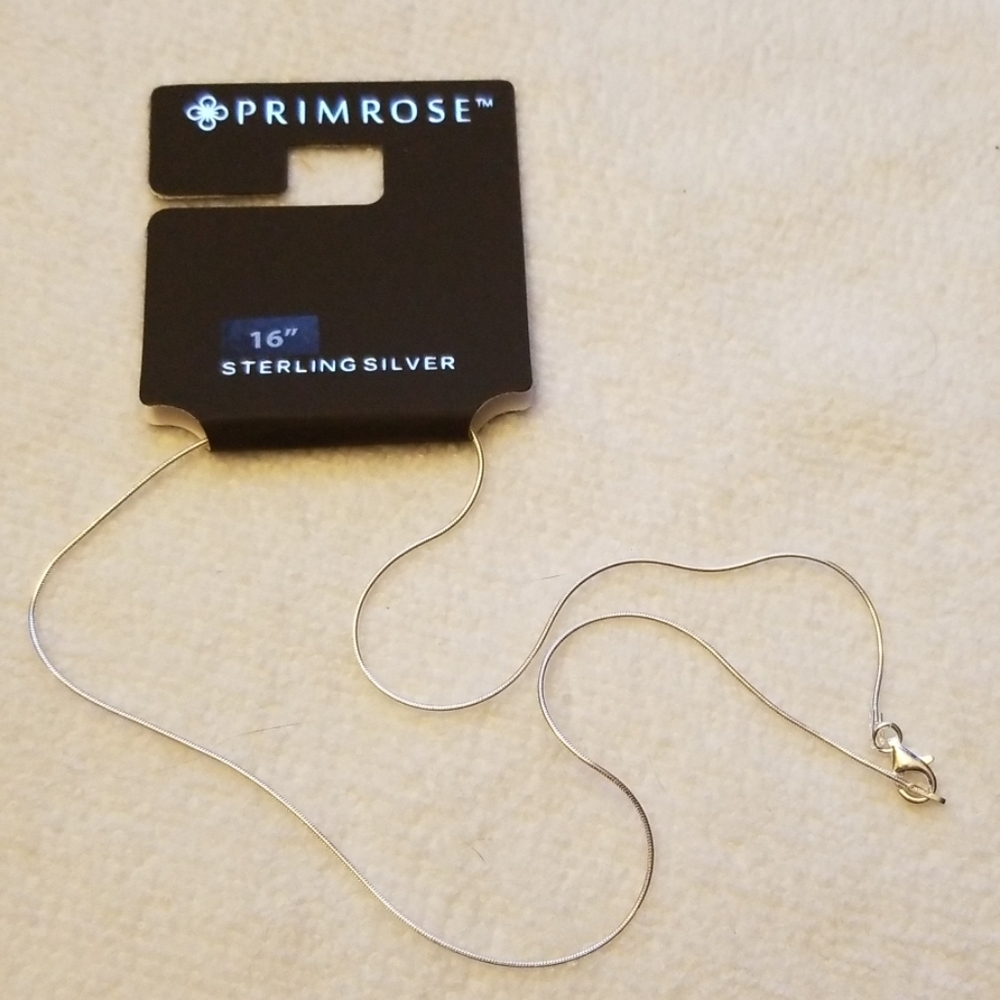 Primrose 16 inch sterling silver snake chain